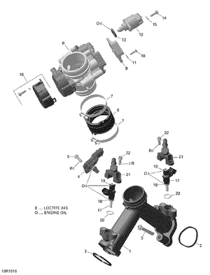 02- Air Intake Manifold And Throttle Body - 650 Efi Schematic