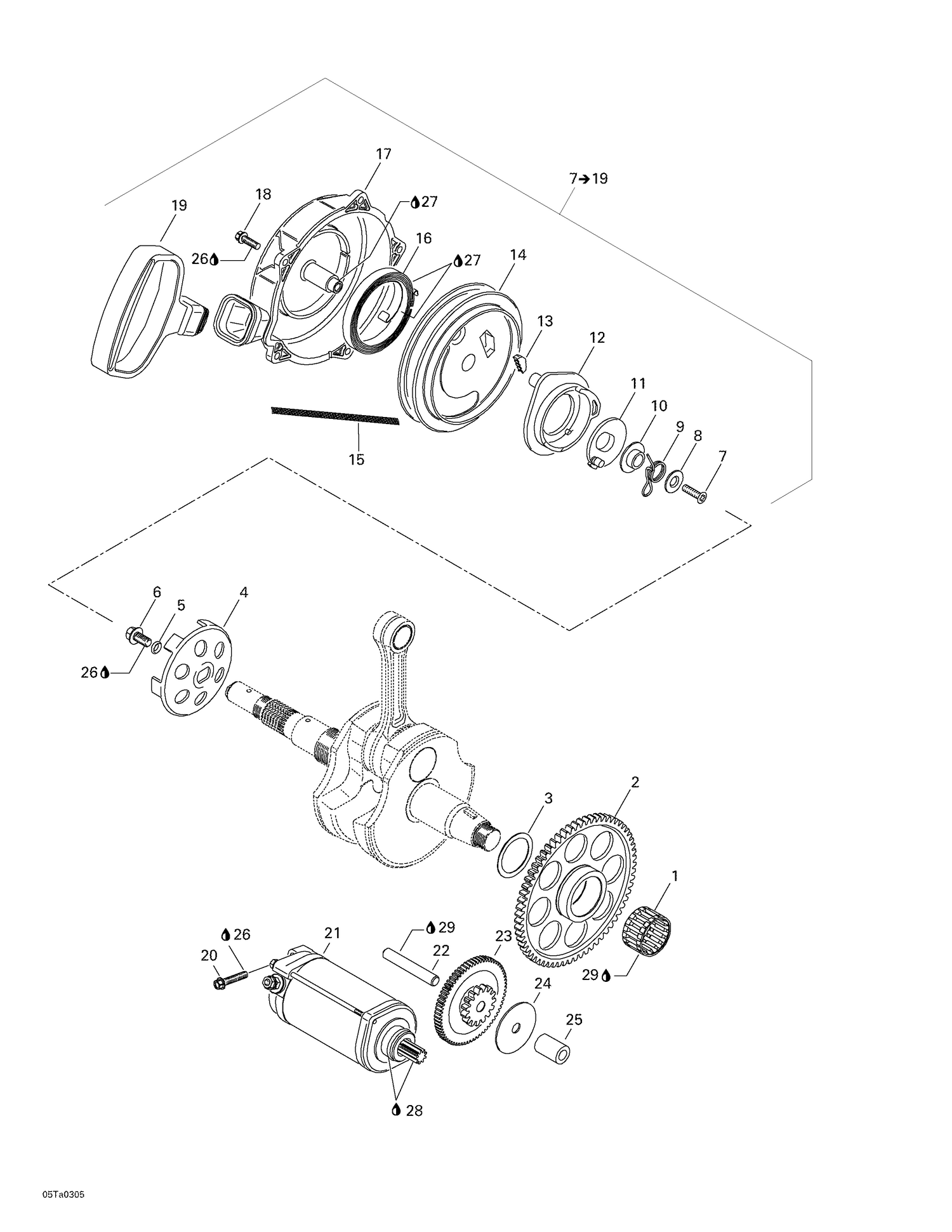 04- Rewind Starter, Electric Starter