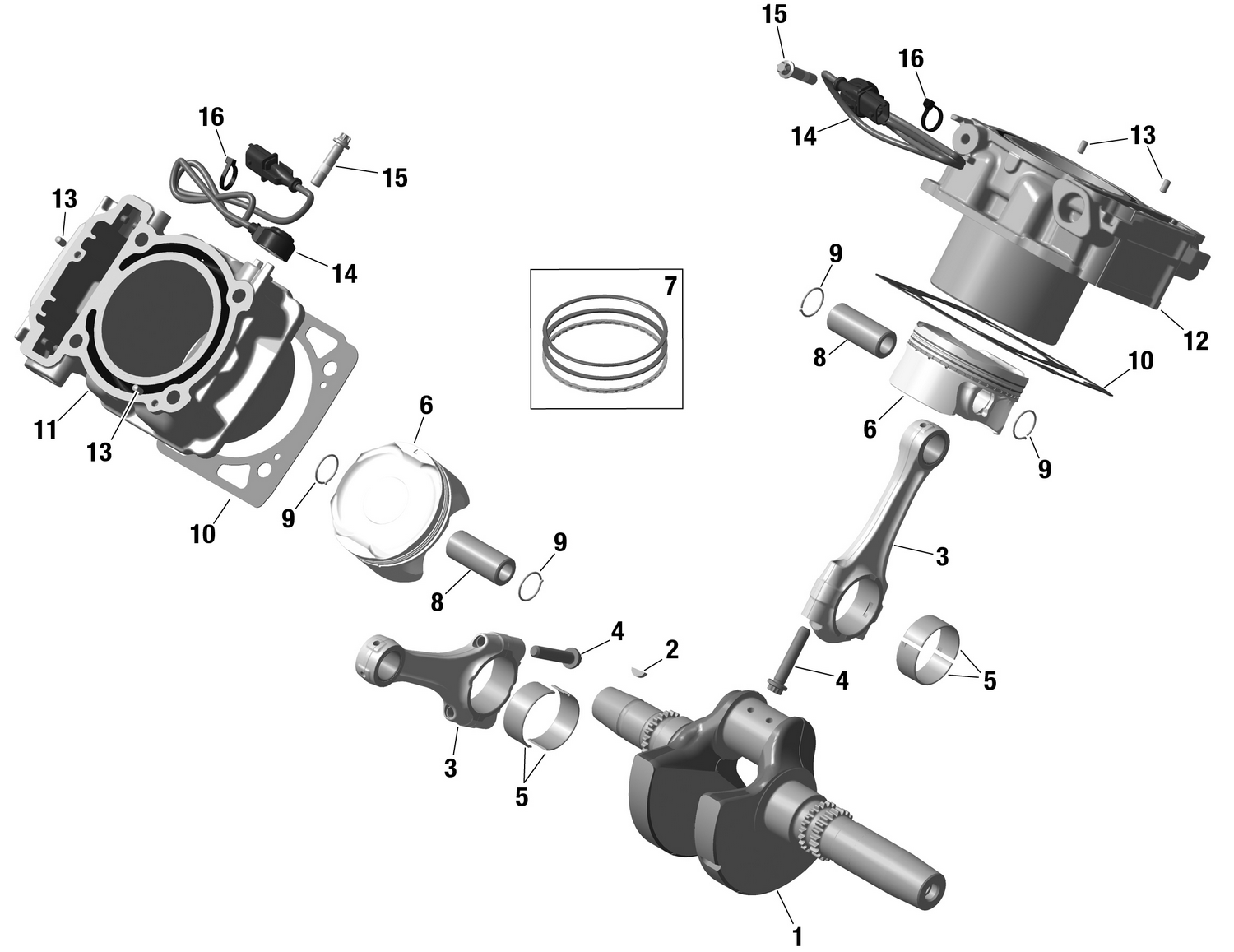 01- ROTAX - Crankshaft, Pistons and Cylinder