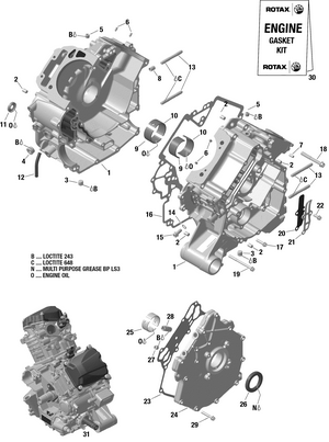 01- Rotax - Crankcase - 215 - 339 Schematic
