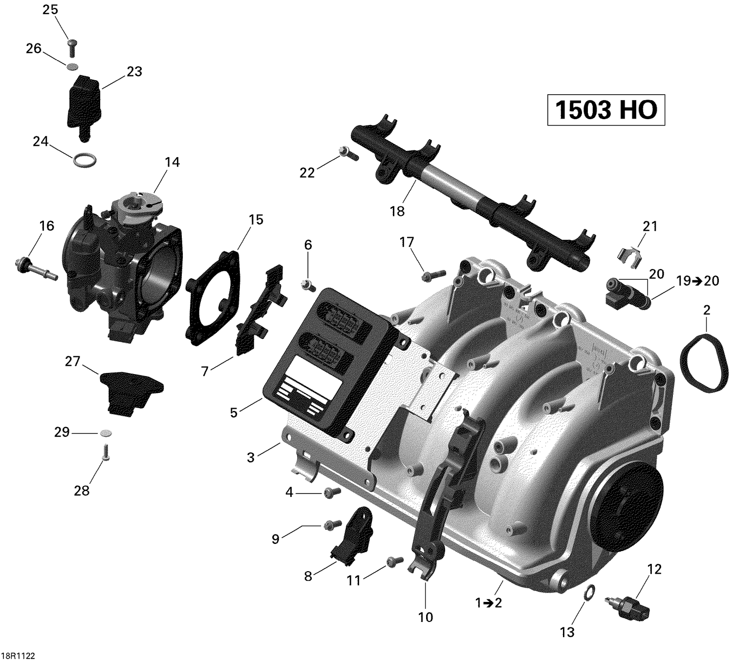 02- Air Intake Manifold And Throttle Body 180 Challenger SE