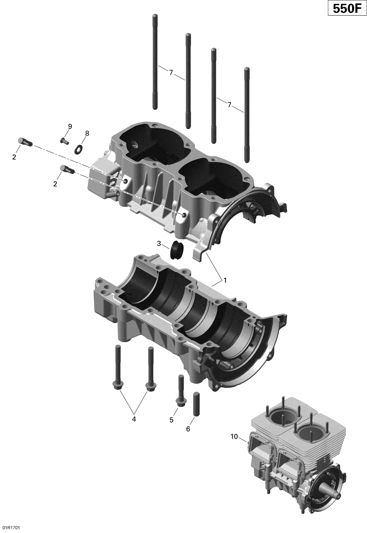 01- Crankcase - 550F