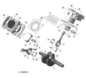 01- Rotax - Crankshaft, Piston And Cylinder Schematic