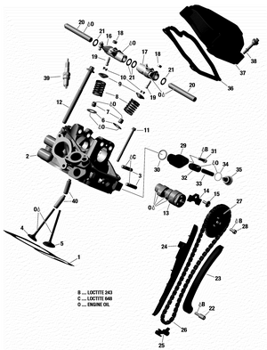 01- Cylinder Head, Rear Schematic