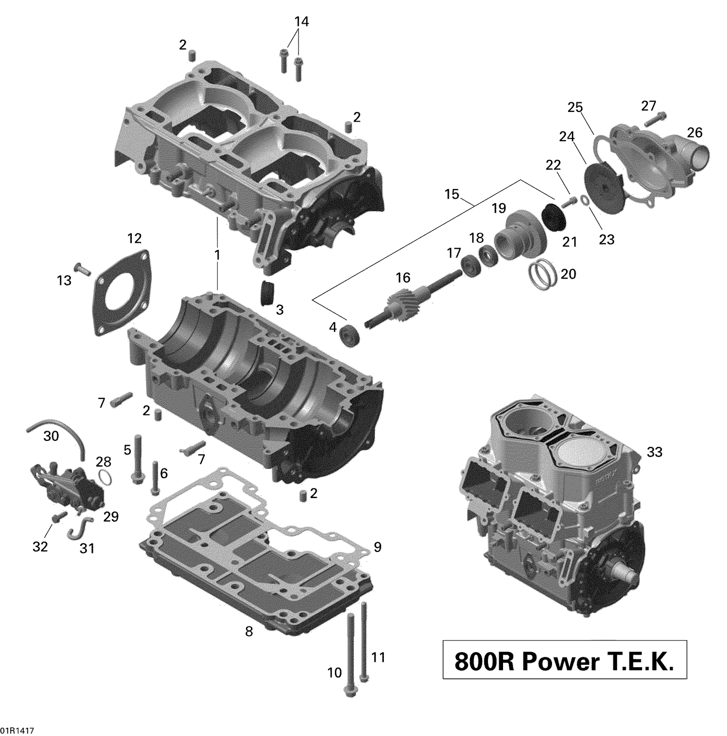 01- Crankcase, Water Pump And Oil Pump