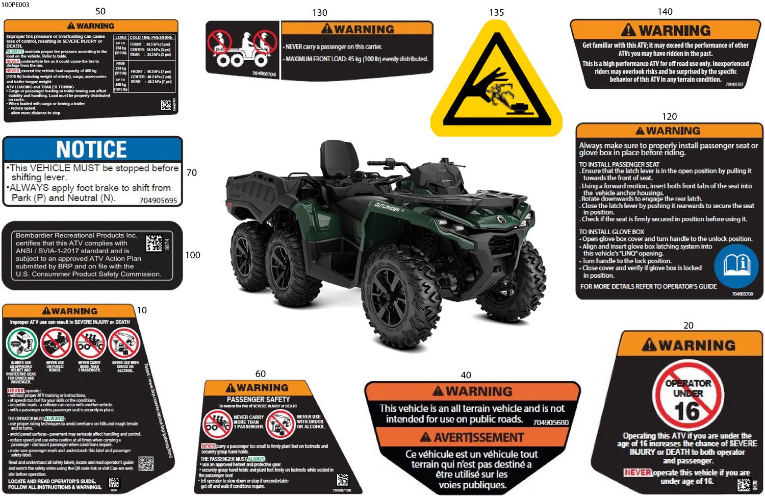 07- Body - Warning Decals Front Section