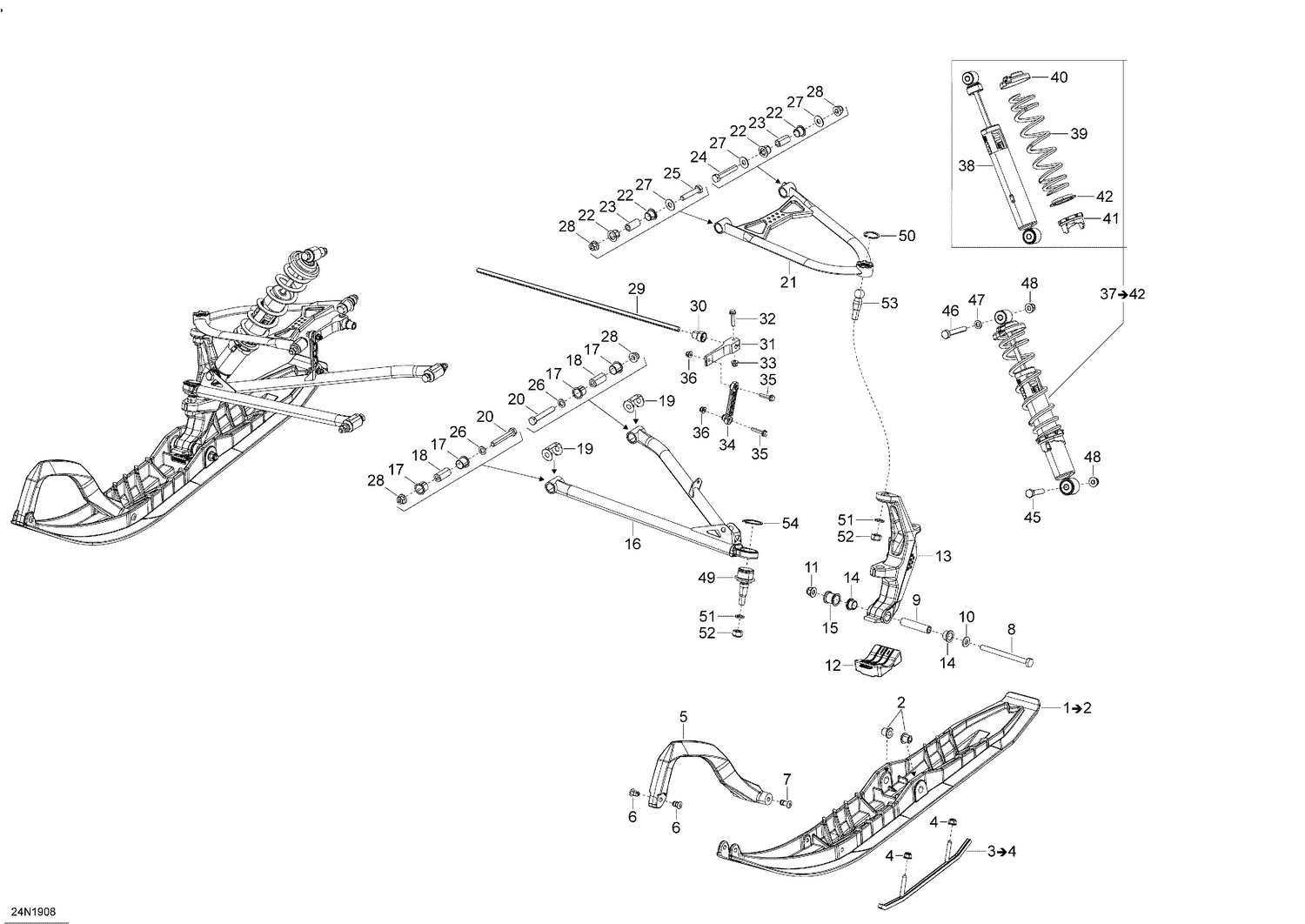 07- Front Suspension And Ski - 1200 4-TEC - North America