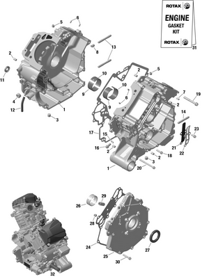 01- Rotax - Crankcase Schematic
