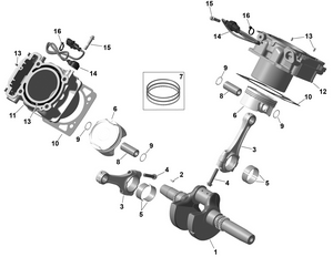 01- Rotax - Crankshaft, Pistons And Cylinder Schematic