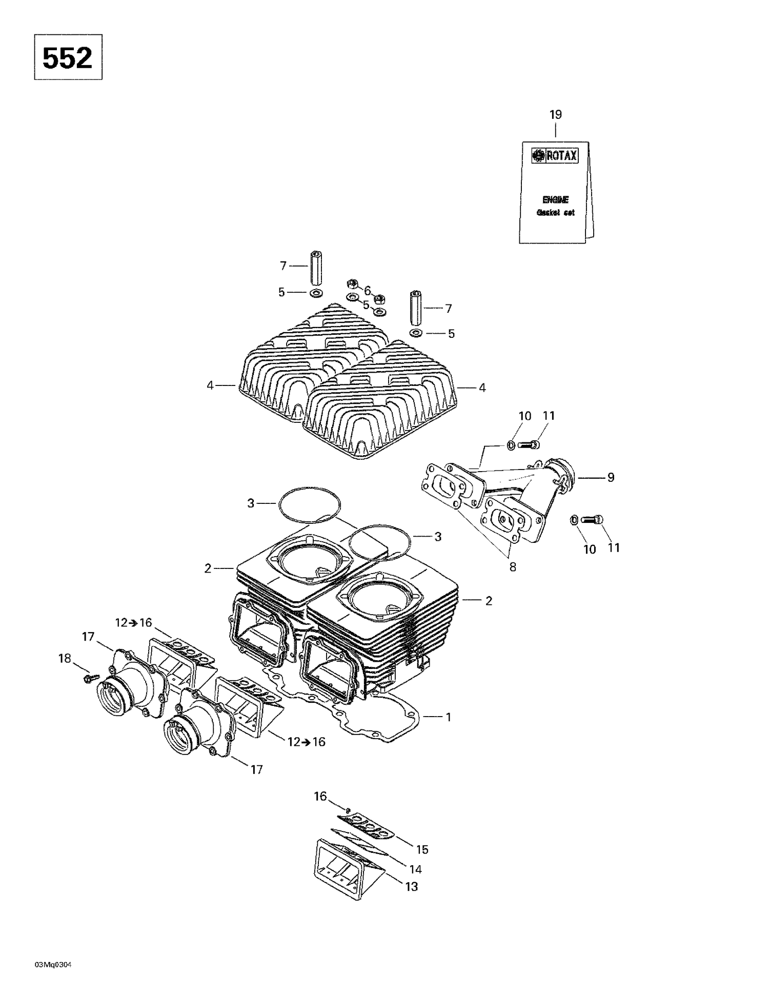 01- Cylinder, Exhaust Manifold (552)
