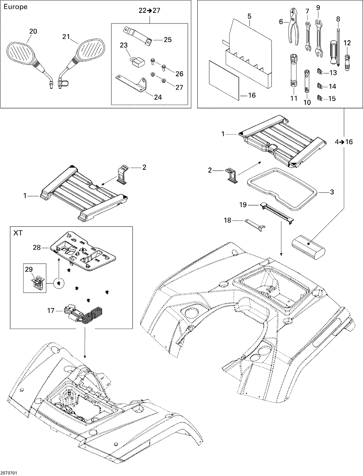 09- Front and Rear Trays XT