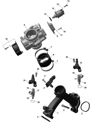 01- Rotax - Air Intake Manifold And Throttle Body Schematic