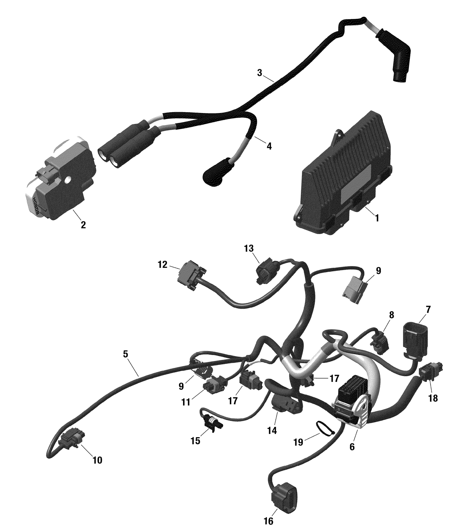 01- Rotax - Engine Harness And Electronic Module - 349