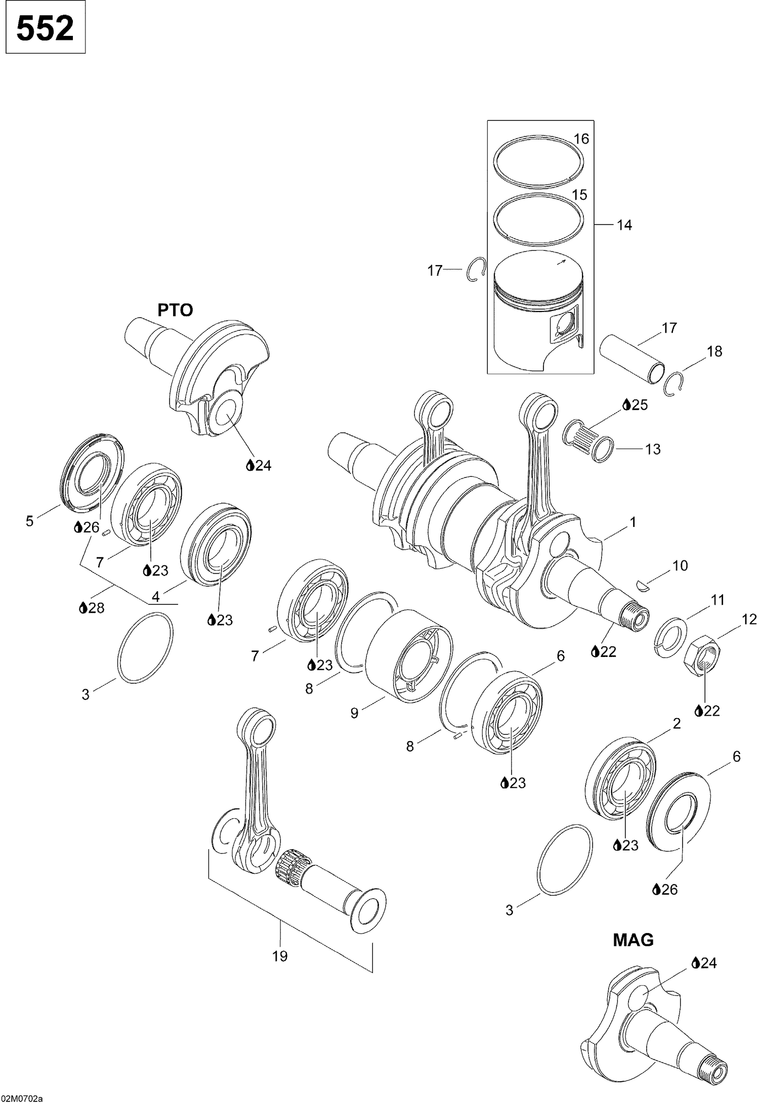 01- Crankshaft And Pistons 550