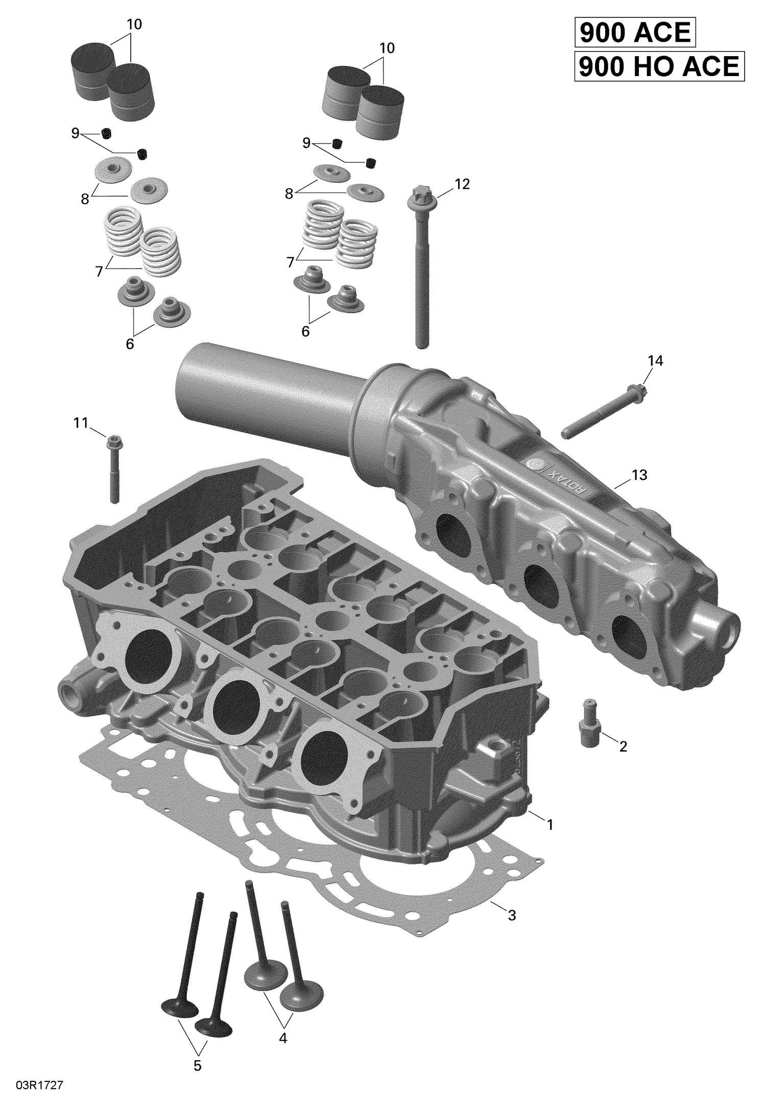 01- Cylinder Head - 900-900 HO ACE