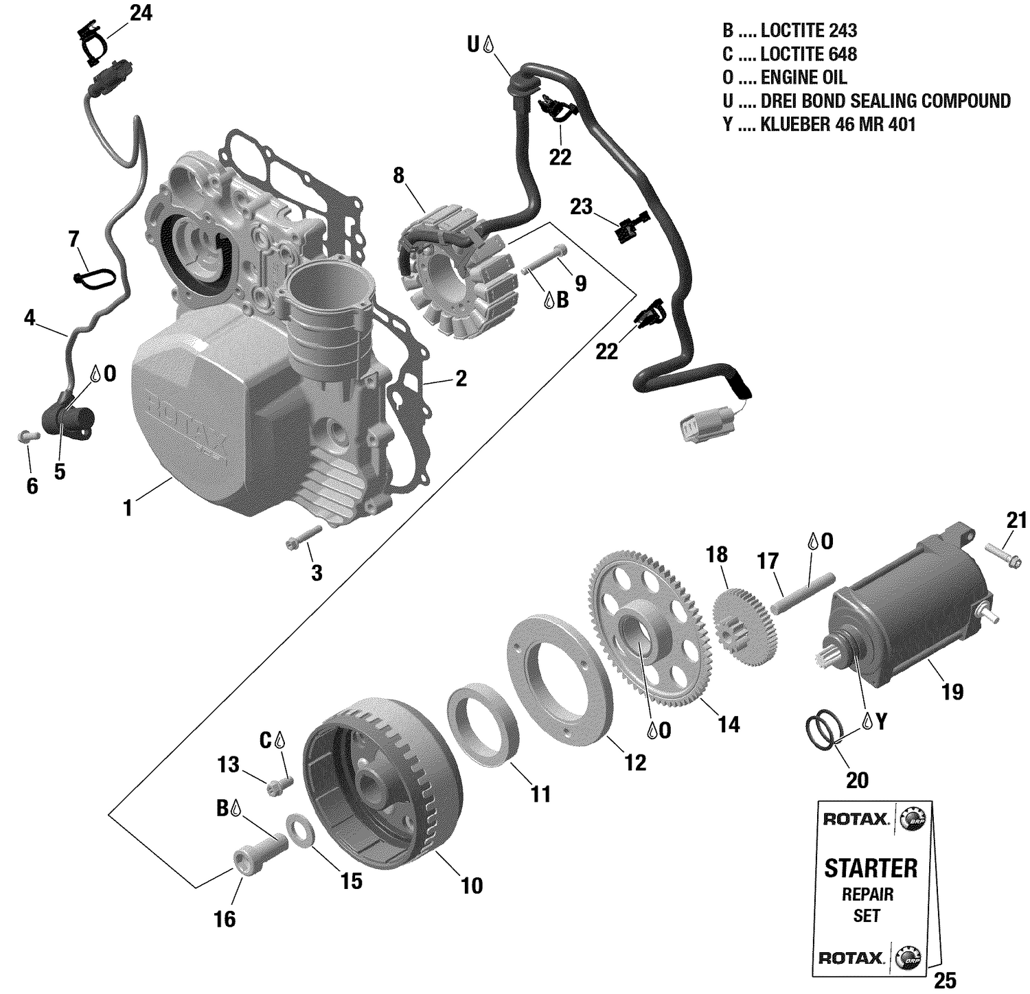 01- Engine - Magneto / Electric Starter - 900