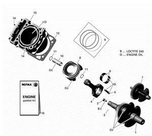 01- Rotax - Crankshaft And Piston Schematic