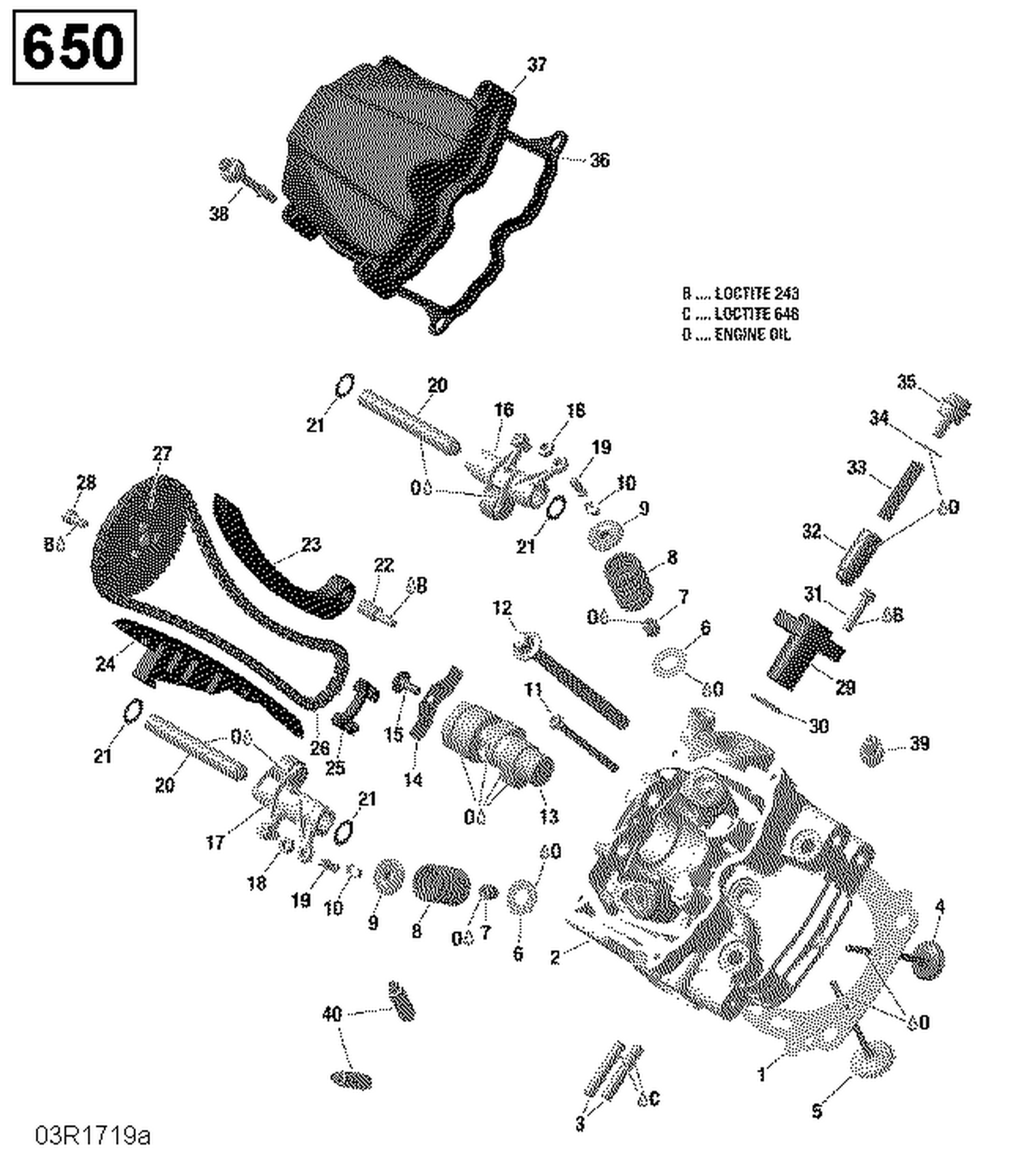 01- Cylinder Head, Front - 650 EFI