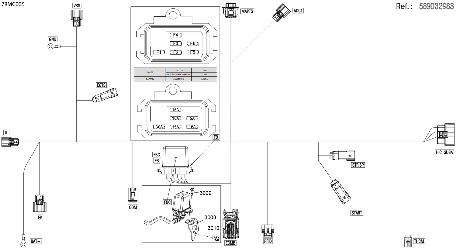 08- Electric - Main Harness - 515179406 - Model With Battery_12 Volt 3AH