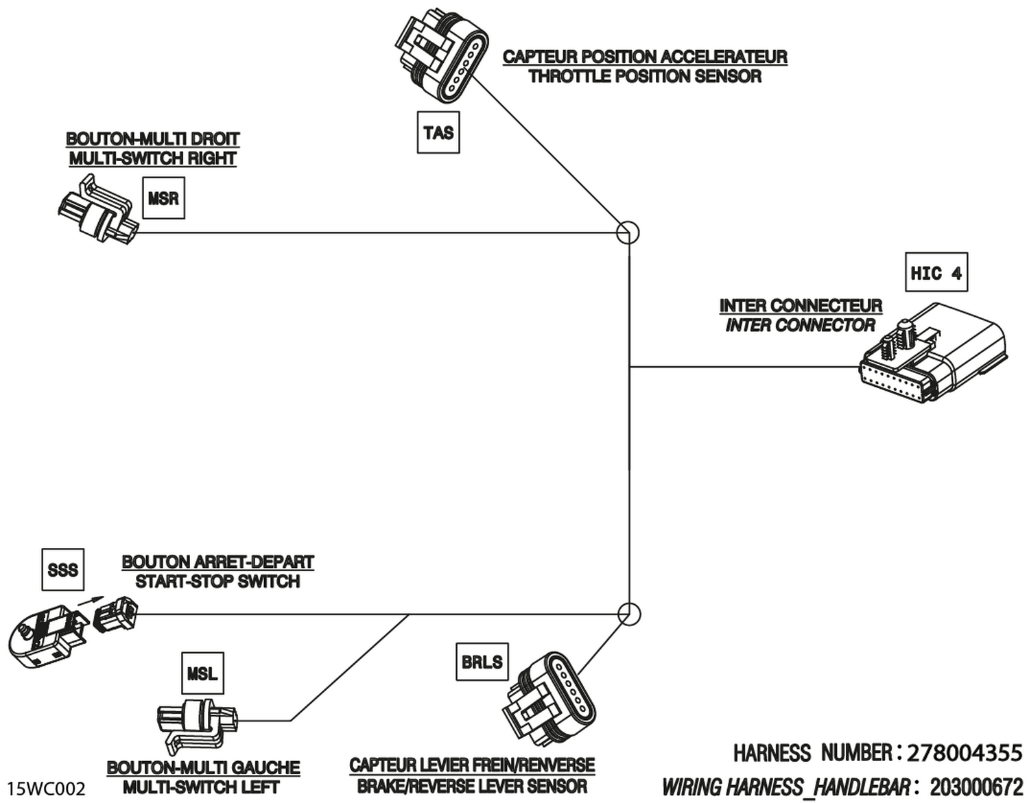 02- MECHANICS - Handlebar Wiring Harness - 278004355