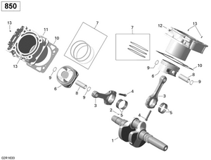 01- Crankshaft, Piston And Cylinder - 850 Efi Schematic