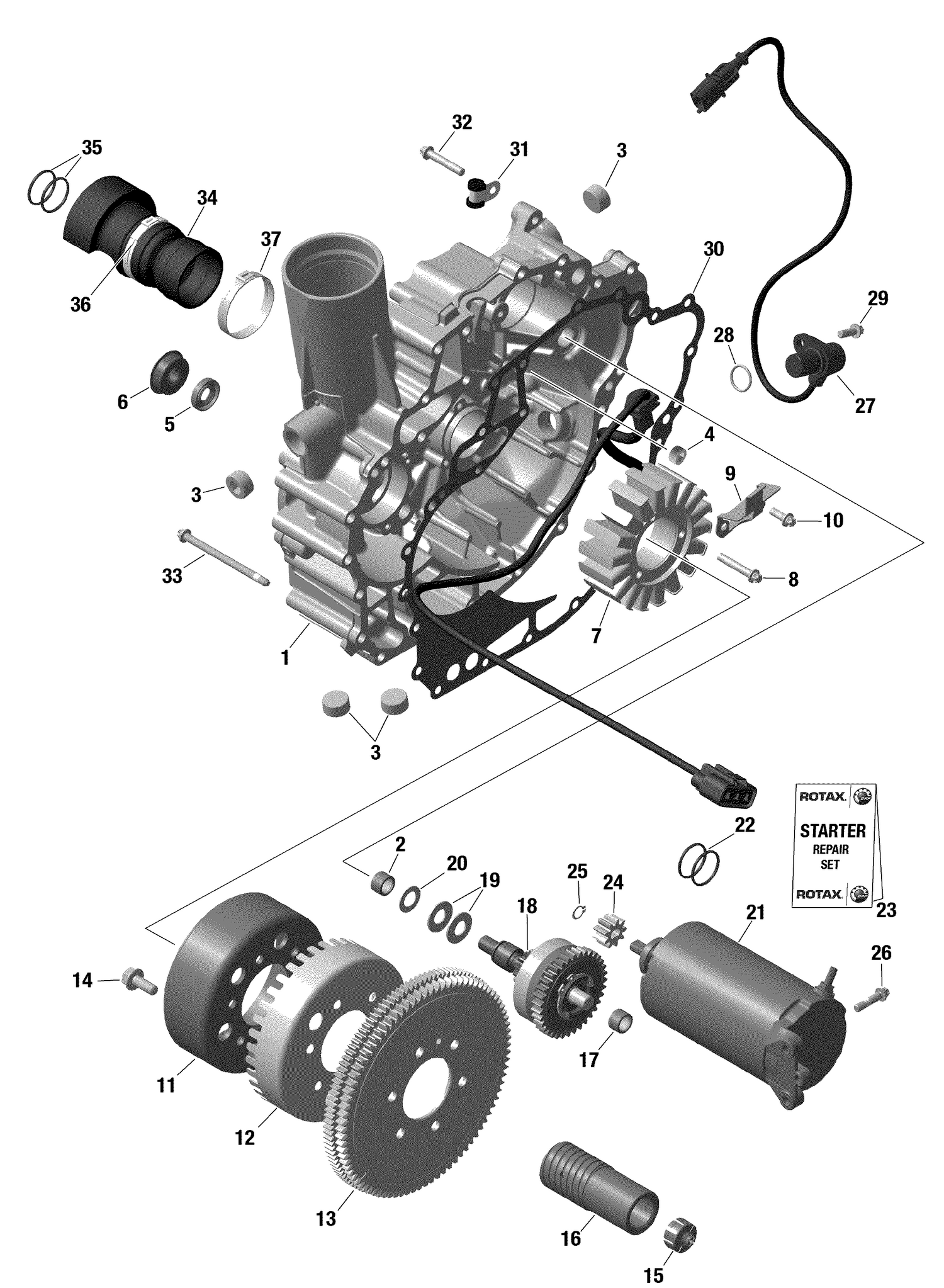 01- ROTAX - Magneto and Electric Starter - No IDF