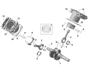 01- Rotax - Crankshaft, Pistons And Cylinder Schematic