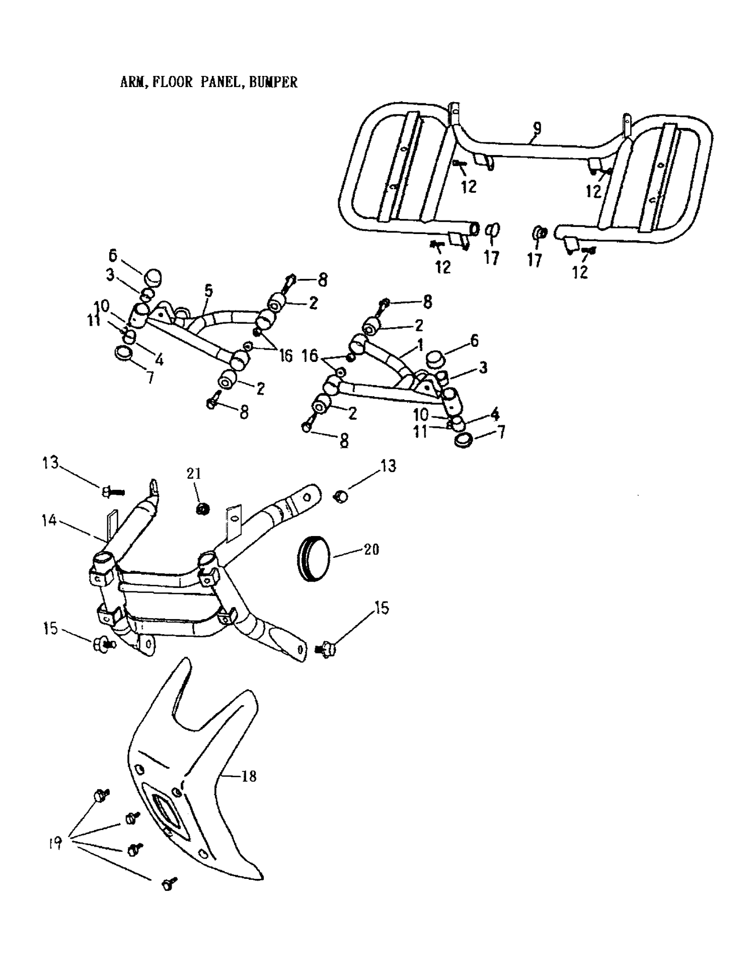 09- Arm, Foot Rest, Bumper 170-14