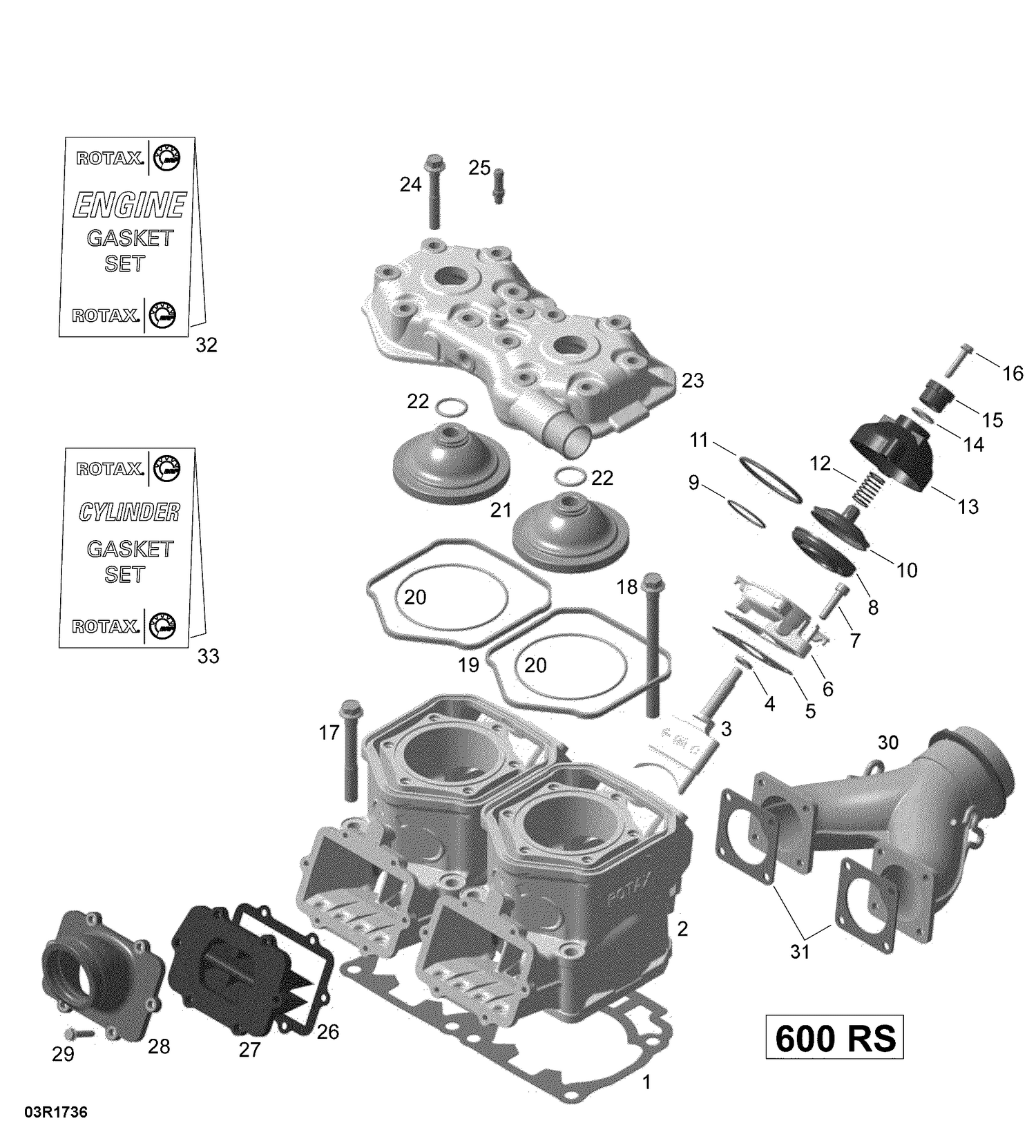 01- Cylinder, Exhaust Manifold and Reed Valve