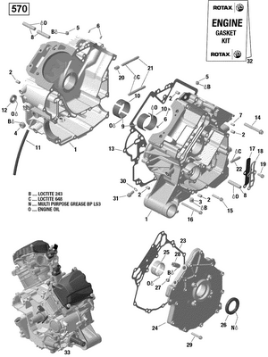 01- Crankcase - 570 Efi Schematic