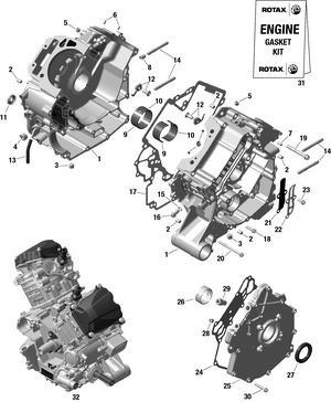 01- Rotax - Crankcase Schematic