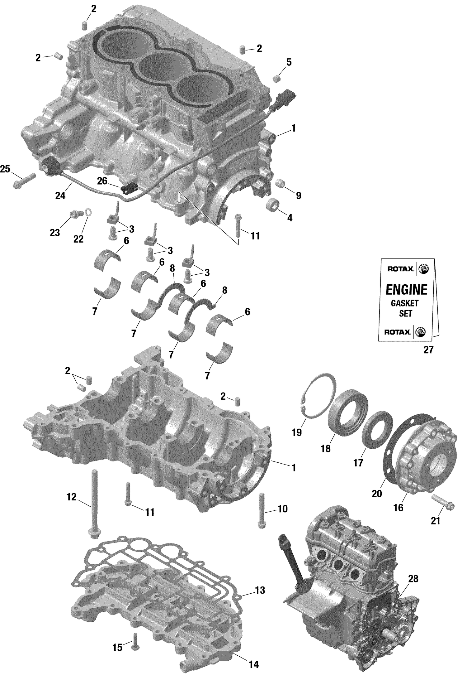 01- Rotax - Crankcase - Turbo RR