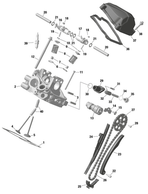 01- Rotax - Rear Cylinder Head Schematic