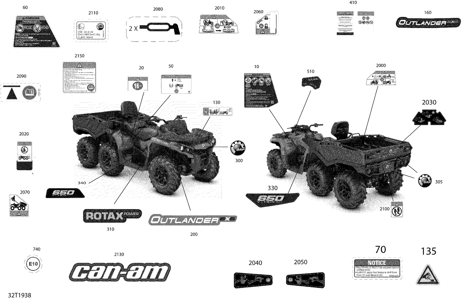 09- Decals Outlander 6X6 - 650 EFI - DPS - Europe