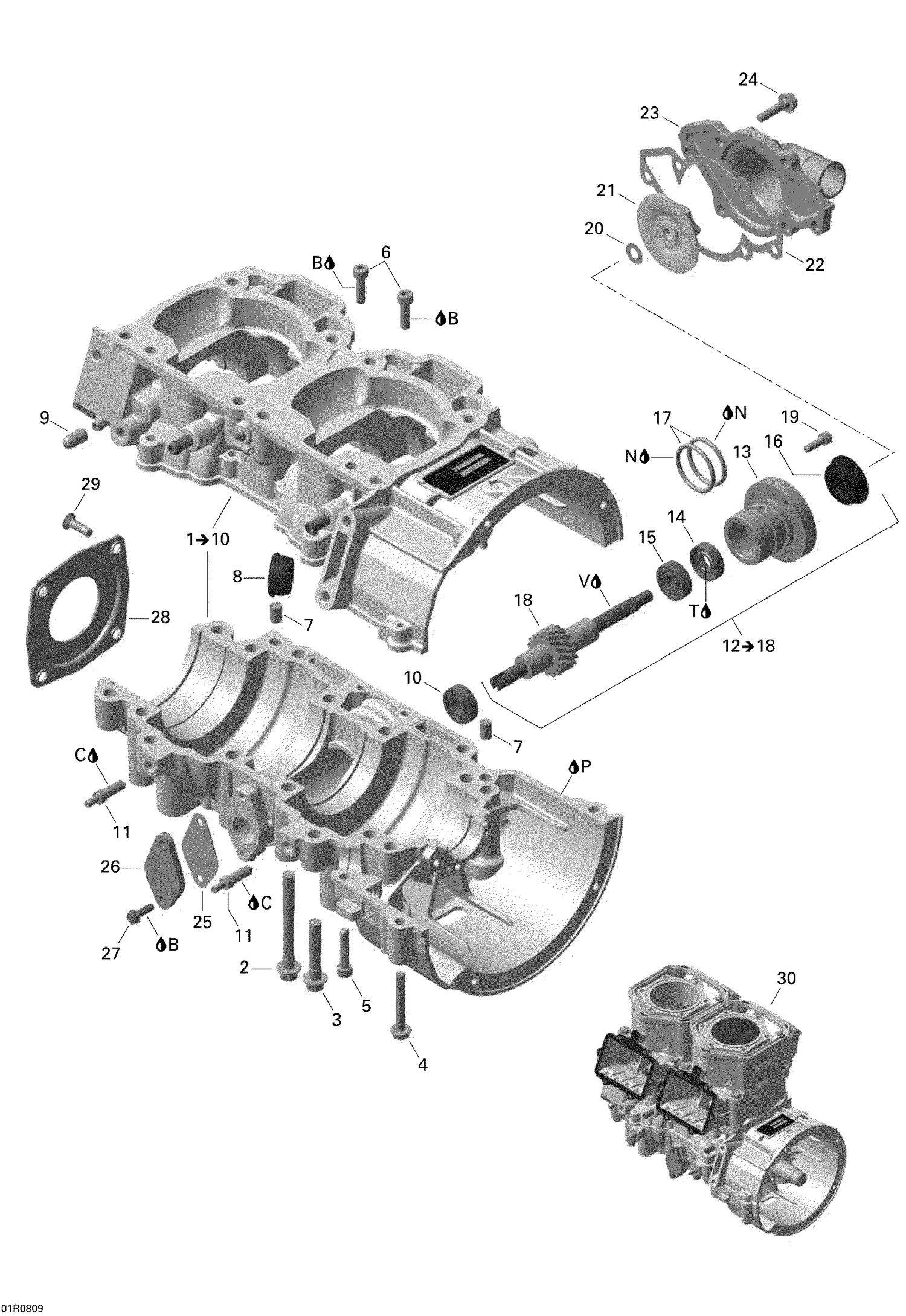01- Crankcase And Water Pump