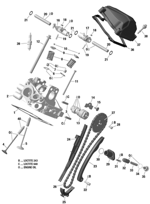 01- Rotax - Cylinder Head, Rear Schematic
