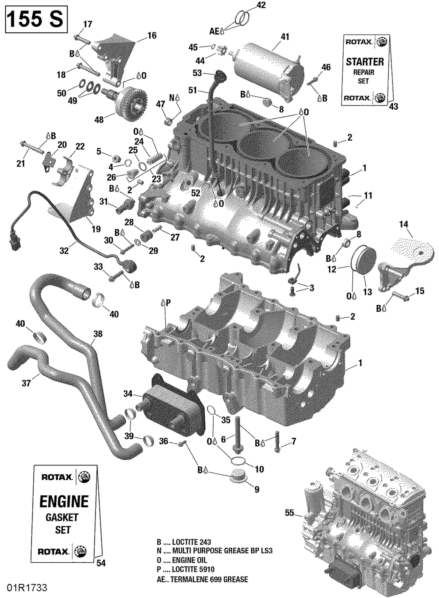 01- Engine Block - 155 Model With Suspension