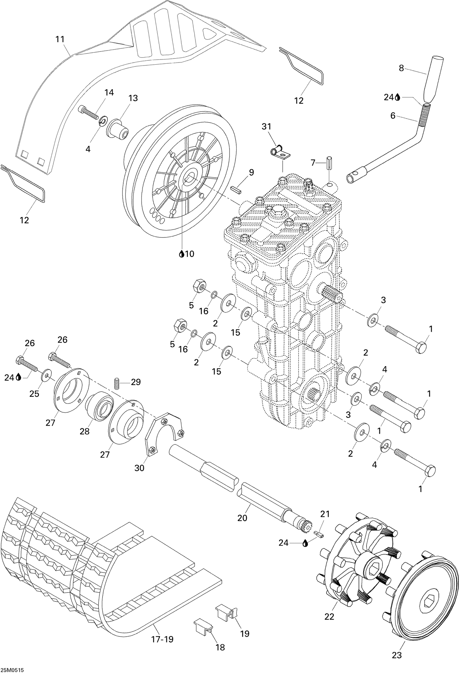 07- Drive Axle, Track And Belt Guard 600 SUV