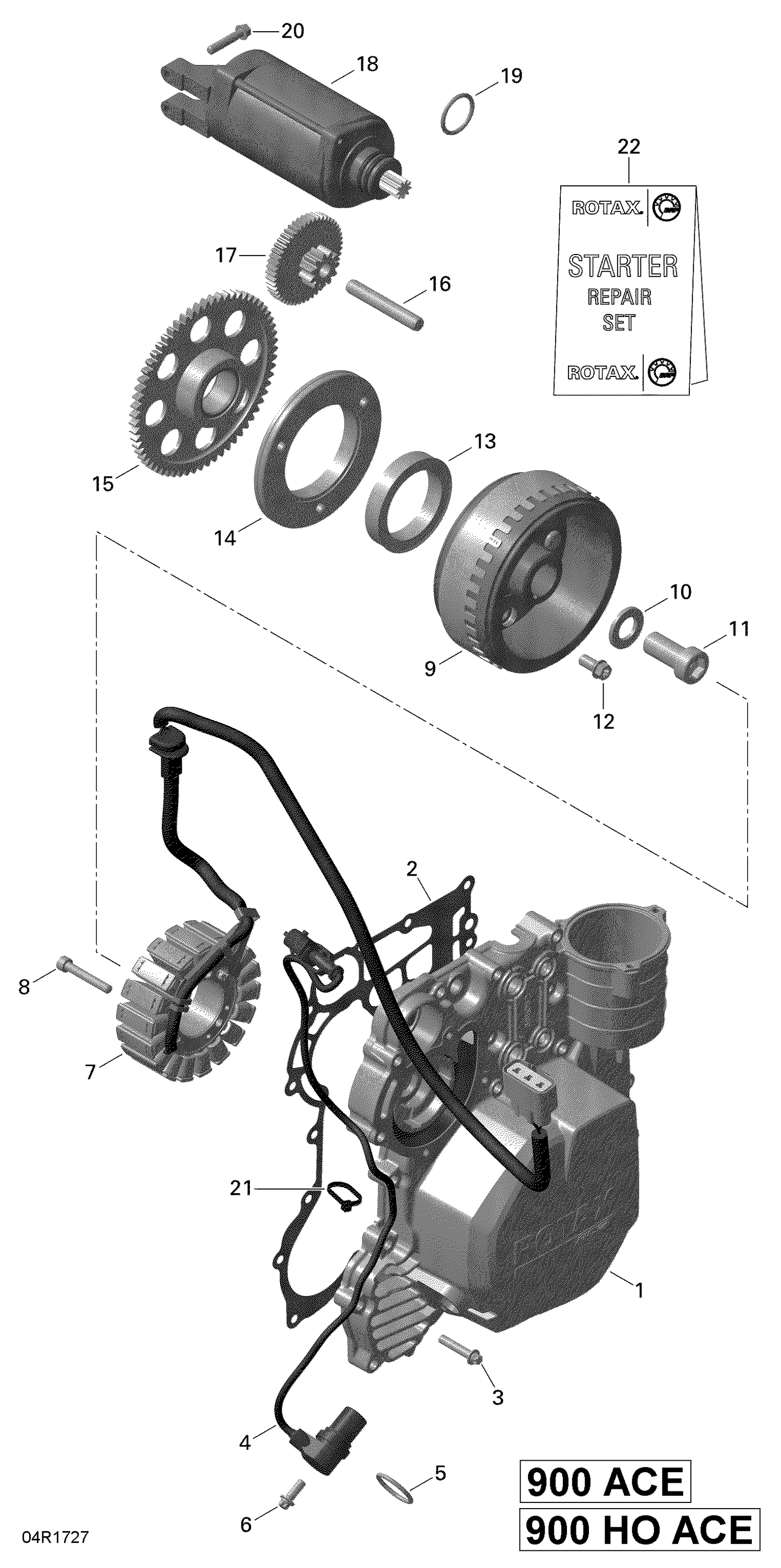 03- Magneto and Electric Starter - 900-900 HO ACE