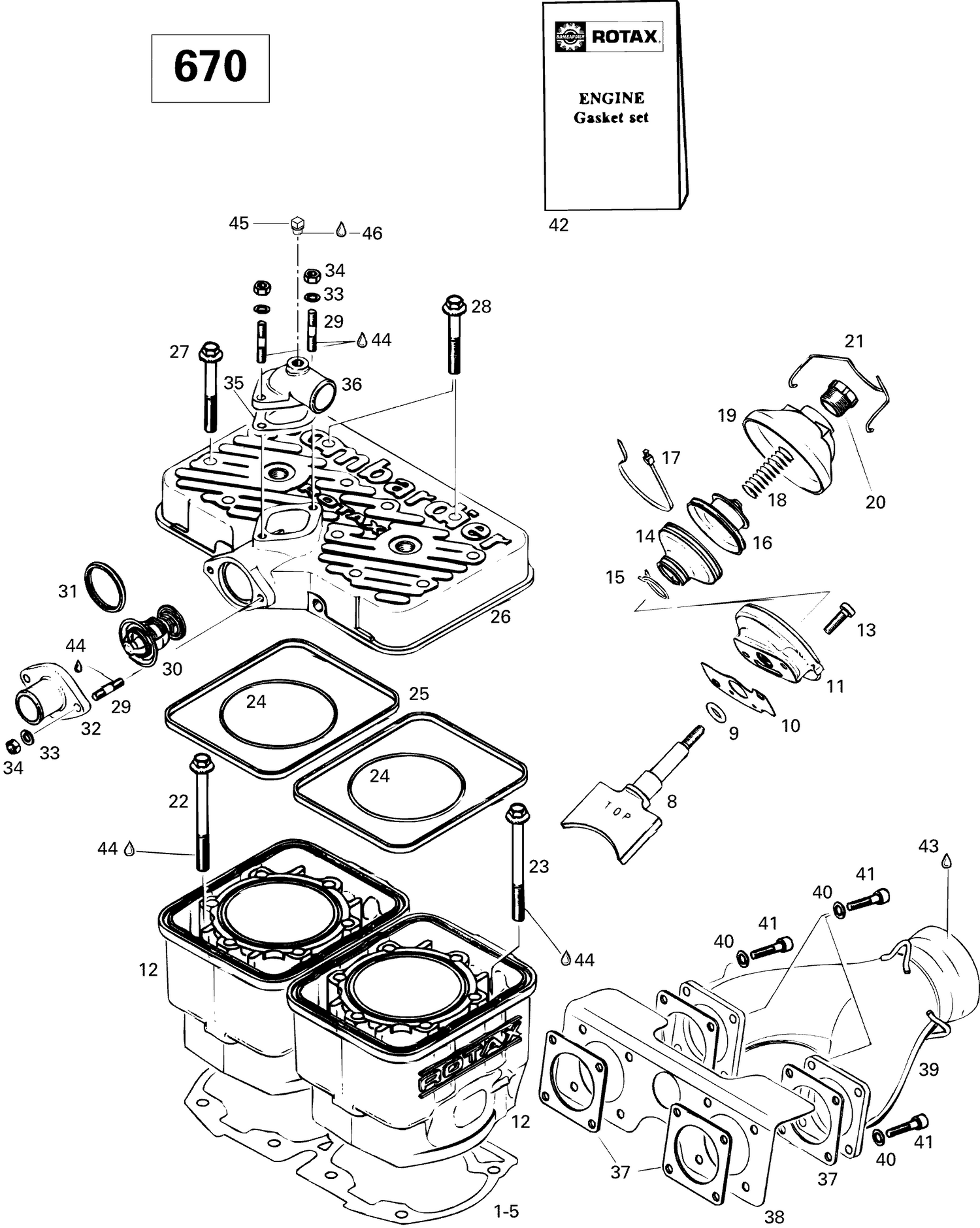01- Cylinder And Exhaust Manifold 670