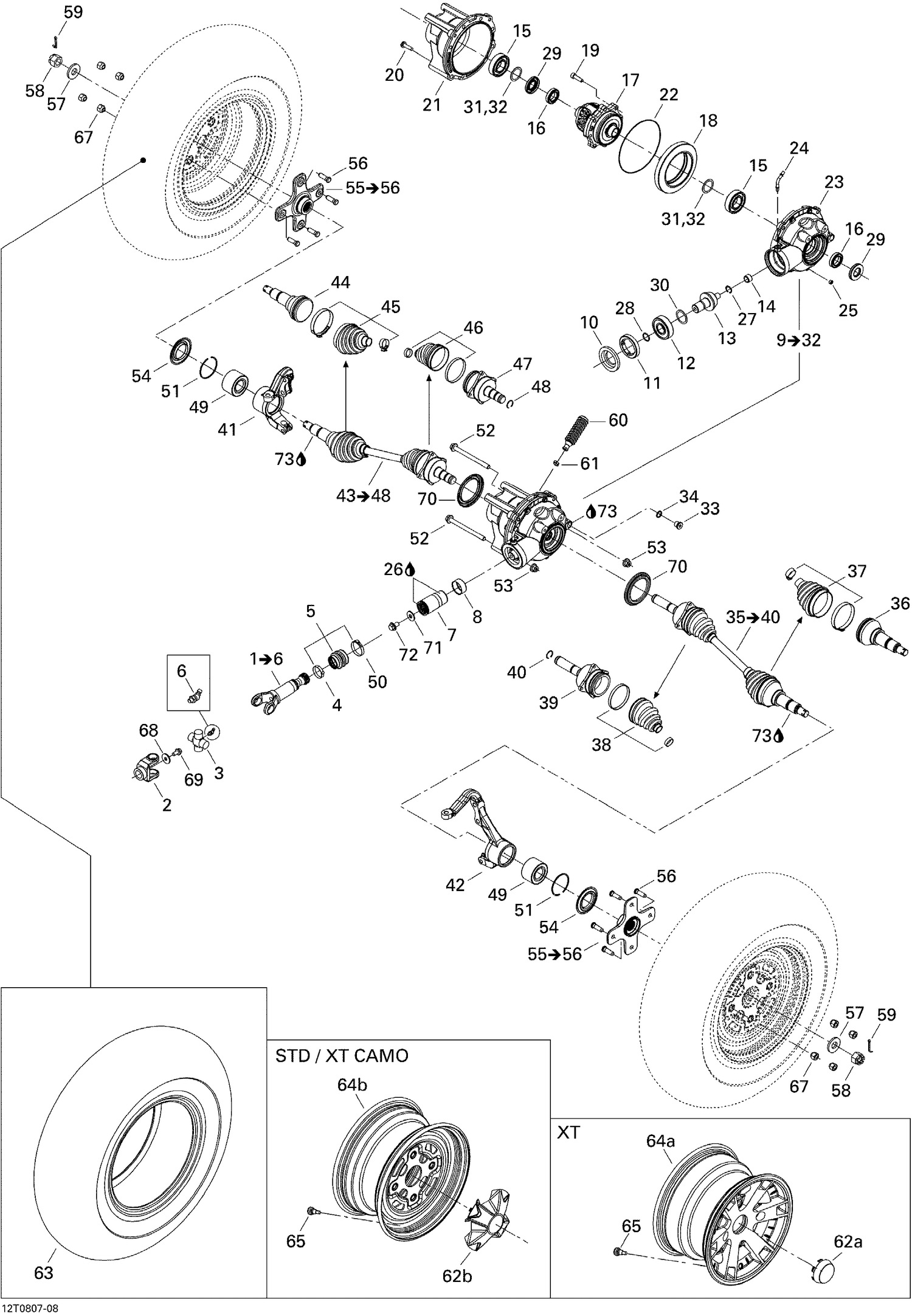 07- Drive System, Front XT