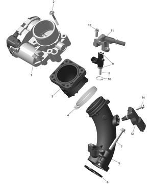 01- Rotax - Air Intake Manifold And Throttle Body - 2 Schematic