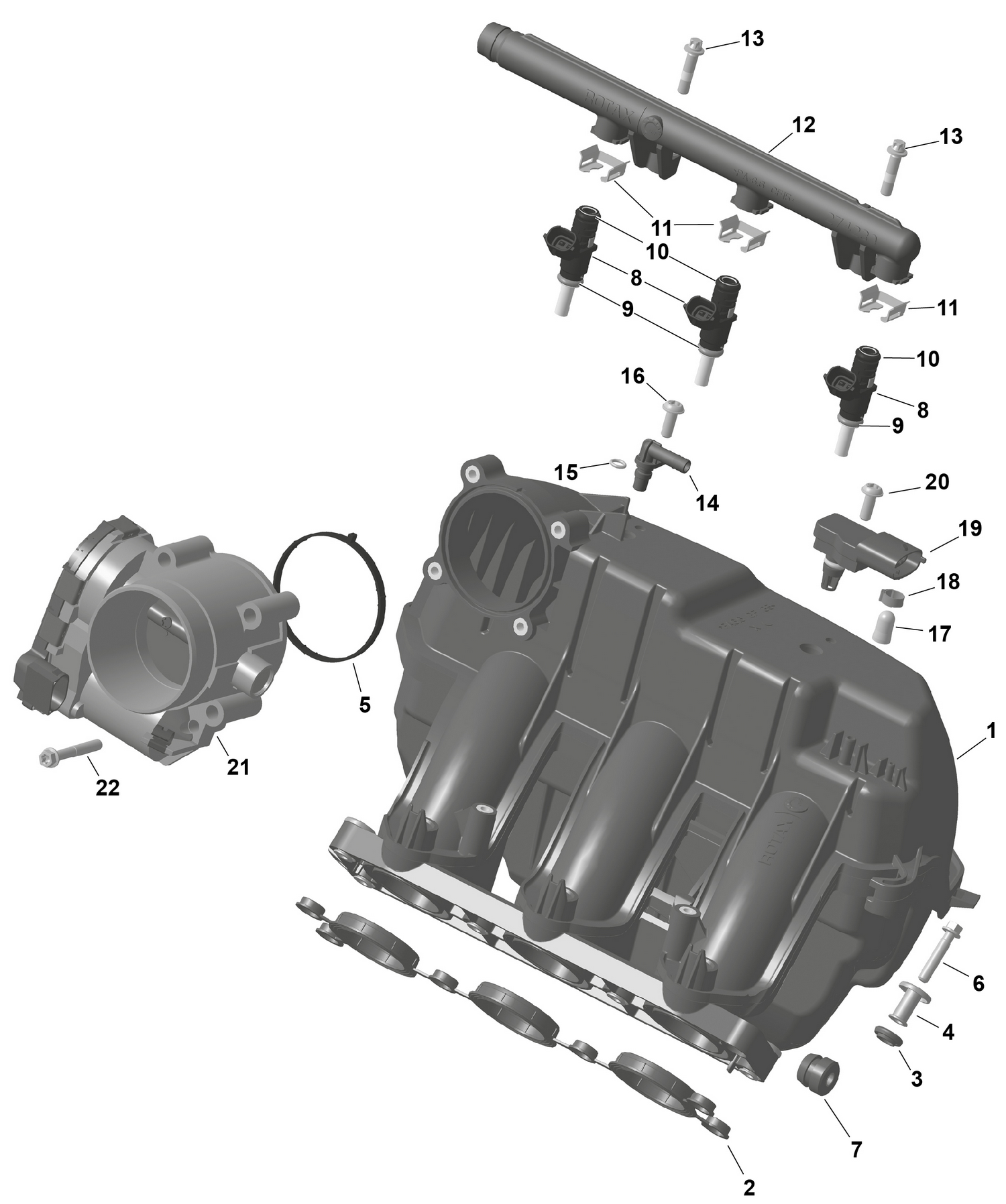 01- ROTAX - Air Intake Manifold And Throttle Body