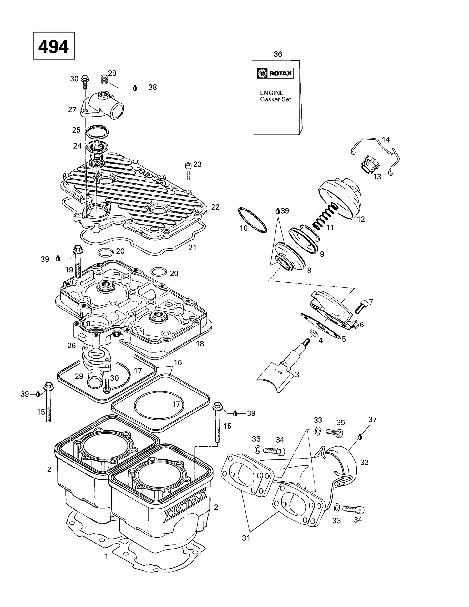 01- Cylinder, Exhaust Manifold (494)