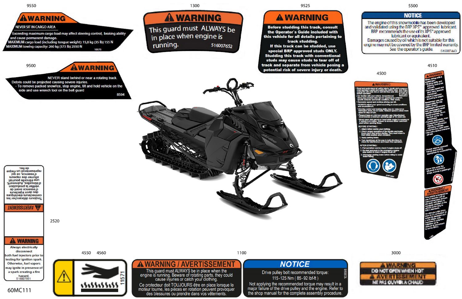 07- Body - Warning Decals - Model With Electric Start