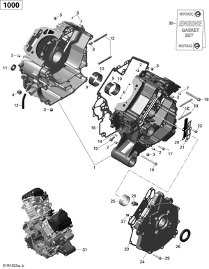 01- Crankcase - 1000r Efi (xmr) Schematic