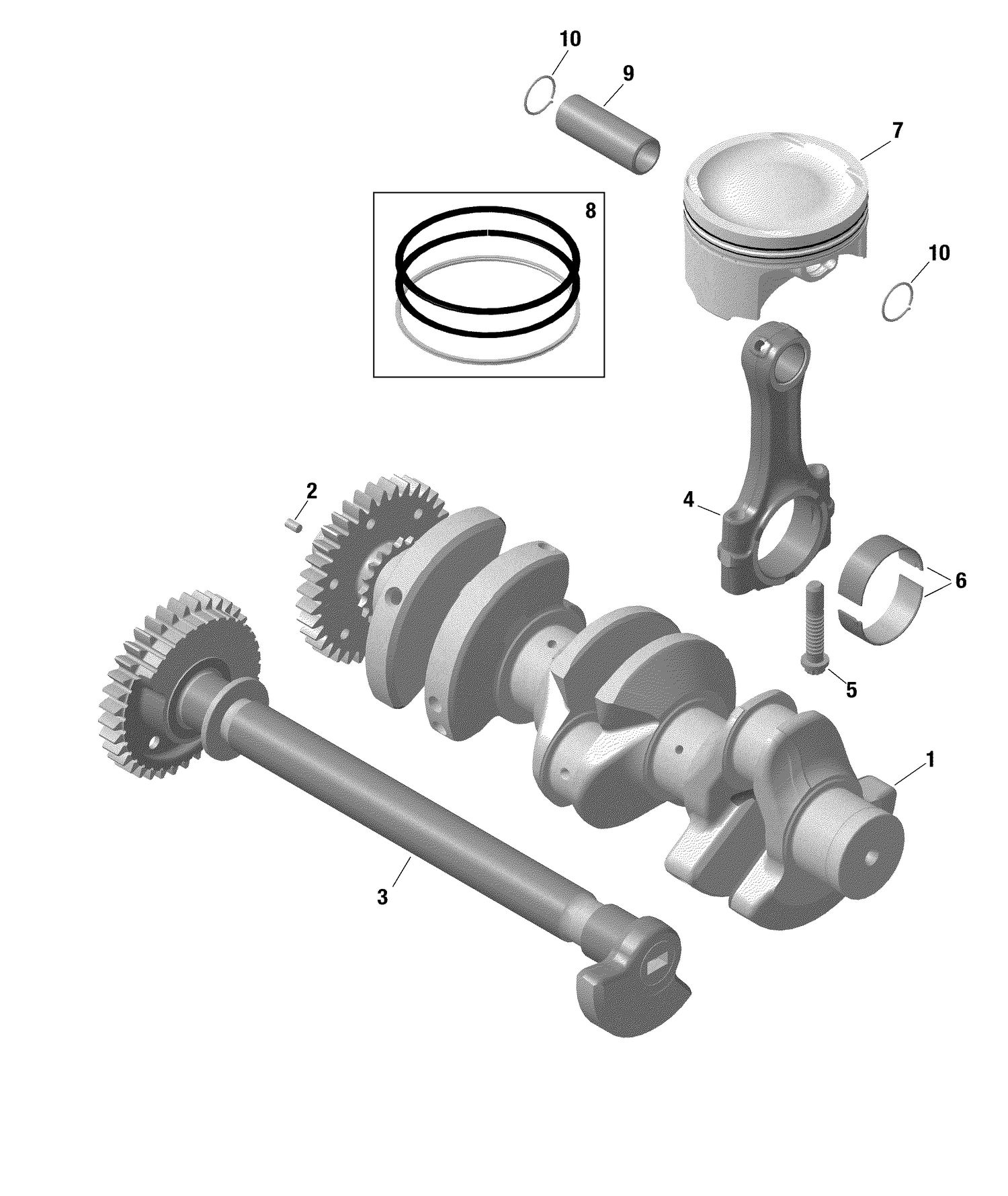 01- ROTAX - Crankshaft and Pistons