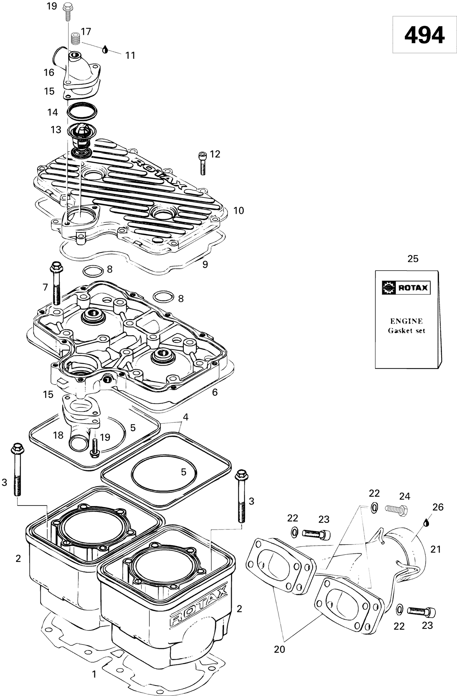 01- Cylinder And Exhaust Manifold 500