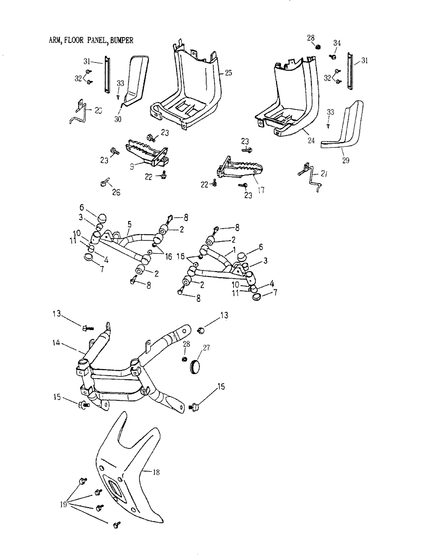 09- Arm, Foot Rest, Bumper
