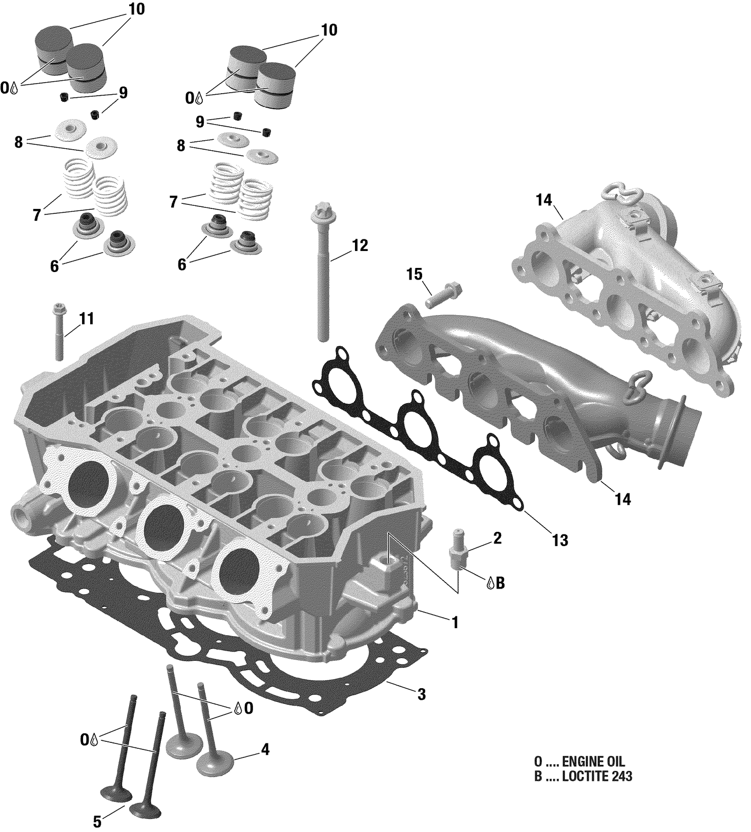 01- Engine - Cylinder Head And Exhaust Manifold - 900 ACE